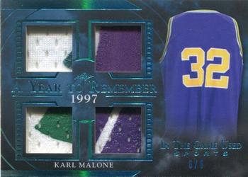 2020 Leaf In The Game Used Sports - A Year to Remember Relics Platinum Blue Spectrum Foil #AYR-23 Karl Malone Front