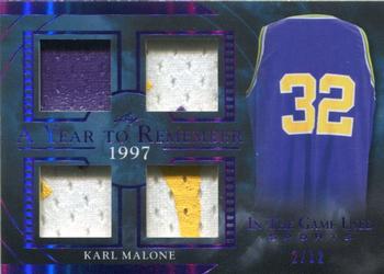 2020 Leaf In The Game Used Sports - A Year to Remember Relics Purple Spectrum Foil #AYR-23 Karl Malone Front