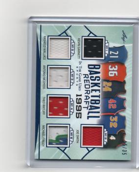 2020 Leaf In The Game Used Sports - Basketball Redraft Relics Emerald Foil #BKR-04 Kevin Garnett / Rasheed Wallace / Antonio McDyess / Theo Ratliff / Joe Smith / Michael Finley Front