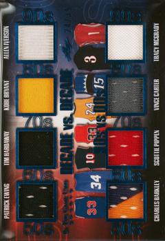 2020 Leaf In The Game Used Sports - Decade VS Decade Relics Navy Blue Foil #DD-12 Patrick Ewing / Charles Barkley / Tim Hardaway / Scottie Pippen / Kobe Bryant / Vince Carter / Allen Iverson / Tracy McGrady Front