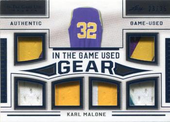 2020 Leaf In The Game Used Sports - In The Game Used Gear Relics Navy Blue Foil #ITGUG-12 Karl Malone Front