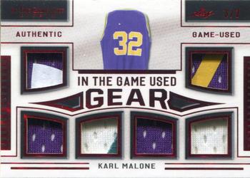 2020 Leaf In The Game Used Sports - In The Game Used Gear Relics Red Spectrum Foil #ITGUG-12 Karl Malone Front