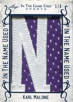 2020 Leaf In The Game Used Sports - In The Name Used Relics Navy Blue Foil #ITNU-39 Karl Malone Front