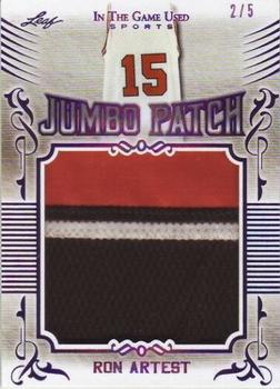 2020 Leaf In The Game Used Sports - Jumbo Patch Relics Purple Spectrum Foil #JP-24 Ron Artest Front