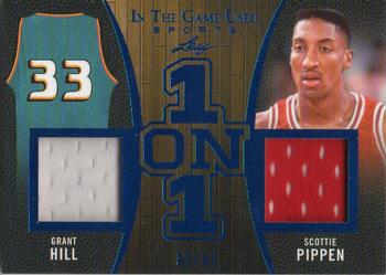 2020 Leaf In The Game Used Sports - One on One Relics Navy Blue Foil #OO-08 Grant Hill / Scottie Pippen Front