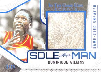 2020 Leaf In The Game Used Sports - Sole Man Relics Navy Blue Foil #SM-04 Dominique Wilkins Front