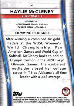 2021 Topps U.S. Olympic & Paralympic Team & Hopefuls #4 Haylie McCleney Back