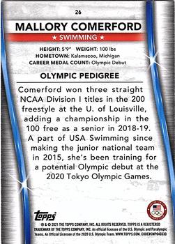 2021 Topps U.S. Olympic & Paralympic Team & Hopefuls #26 Mallory Comerford Back