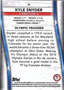 2021 Topps U.S. Olympic & Paralympic Team & Hopefuls #38 Kyle Snyder Back