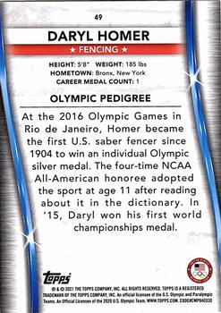 2021 Topps U.S. Olympic & Paralympic Team & Hopefuls #49 Daryl Homer Back