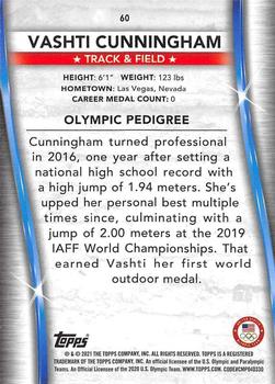 2021 Topps U.S. Olympic & Paralympic Team & Hopefuls #60 Vashti Cunningham Back