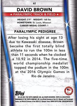 2021 Topps U.S. Olympic & Paralympic Team & Hopefuls #62 David Brown Back