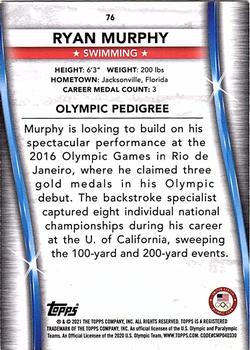 2021 Topps U.S. Olympic & Paralympic Team & Hopefuls #76 Ryan Murphy Back