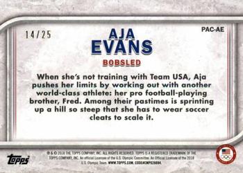 2018 Topps U.S. Olympic & Paralympic Team Hopefuls - For Pride and Country - Gold #PAC-AE Aja Evans Back