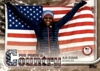 2018 Topps U.S. Olympic & Paralympic Team Hopefuls - For Pride and Country - Gold #PAC-AE Aja Evans Front