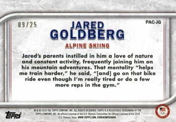2018 Topps U.S. Olympic & Paralympic Team Hopefuls - For Pride and Country - Gold #PAC-JG Jared Goldberg Back