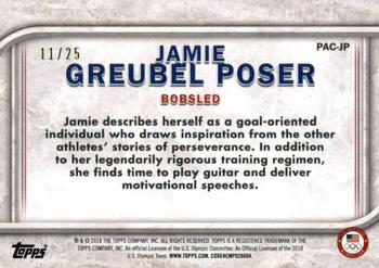 2018 Topps U.S. Olympic & Paralympic Team Hopefuls - For Pride and Country - Gold #PAC-JP Jamie Greubel Poser Back