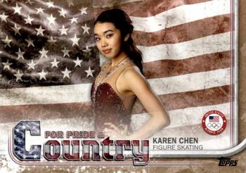 2018 Topps U.S. Olympic & Paralympic Team Hopefuls - For Pride and Country - Gold #PAC-KC Karen Chen Front