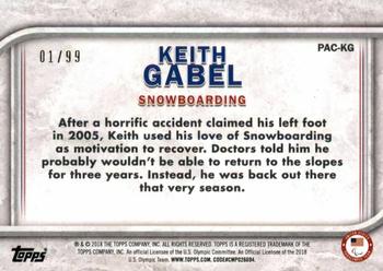 2018 Topps U.S. Olympic & Paralympic Team Hopefuls - For Pride and Country - Gold #PAC-KG Keith Gabel Back