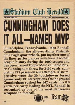 1991 Stadium Club Charter Member #NNO Randall Cunningham Back