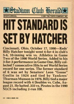 1991 Stadium Club Charter Member #NNO Billy Hatcher Back