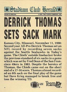 1991 Stadium Club Charter Member #NNO Derrick Thomas Back