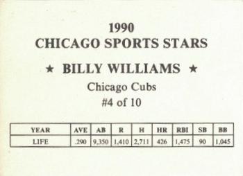 1990 Chicago Sports Stars (unlicensed) #4 Billy Williams Back