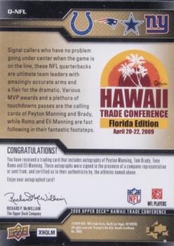 2009 Upper Deck Hawaii Trade Conference - Quad Autographs #Q-NFL Eli Manning / Peyton Manning / Tom Brady / Tony Romo Back