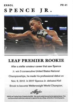 2018 Leaf Special Release Premier Rookies #PR-41 Errol Spence Jr. Back