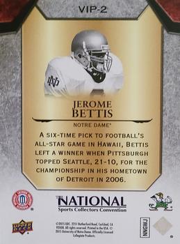 2015 Upper Deck The National Prominent Cuts VIP #VIP-2 Jerome Bettis Back