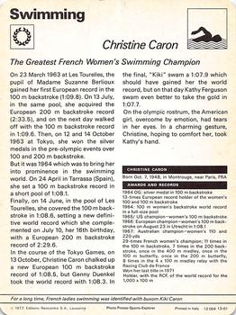 1977-80 Sportscaster Series 13 (UK) #13-01 Christine Caron Back