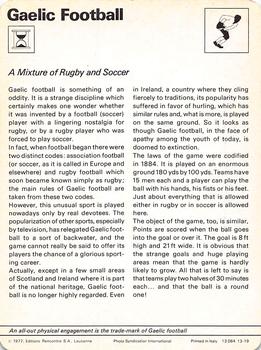 1977-80 Sportscaster Series 13 (UK) #13-19 Gaelic Football Back