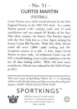 2021 Sportkings Volume 2 #51 Curtis Martin Back