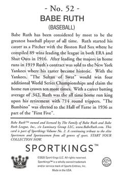 2021 Sportkings Volume 2 #52 Babe Ruth Back