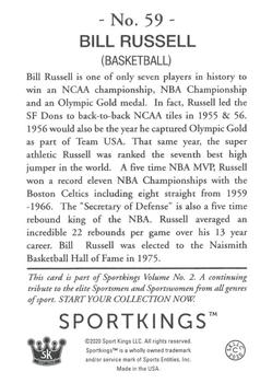 2021 Sportkings Volume 2 #59 Bill Russell Back