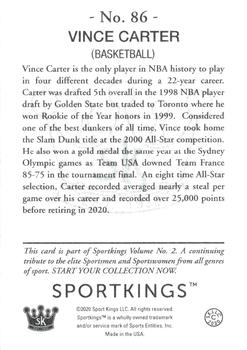 2021 Sportkings Volume 2 #86 Vince Carter Back
