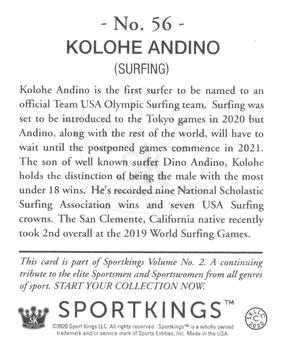 2021 Sportkings Volume 2 - Retail Mini (Black Back) #56 Kolohe Andino Back