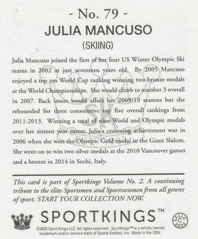 2021 Sportkings Volume 2 - Retail Mini (Black Back) #79 Julia Mancuso Back