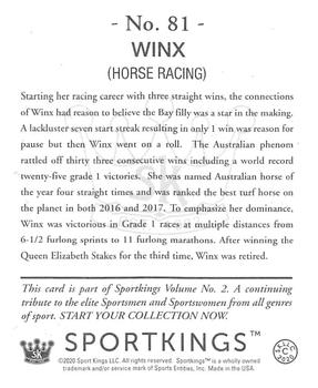 2021 Sportkings Volume 2 - Retail Mini (Black Back) #81 Winx Back