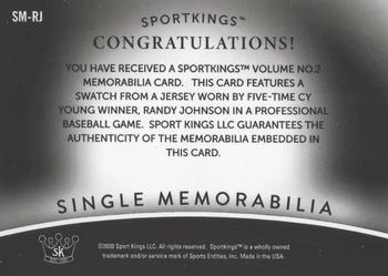 2021 Sportkings Volume 2 - Single Memorabilia Relics #SM-RJ Randy Johnson Back