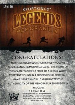 2021 Sportkings Volume 2 - Legends Premium Relics #LPM-30 Bryant Young Back