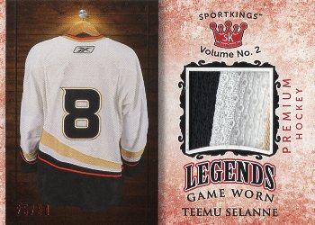 2021 Sportkings Volume 2 - Legends Premium Relics Red #LPM-28 Teemu Selanne Front
