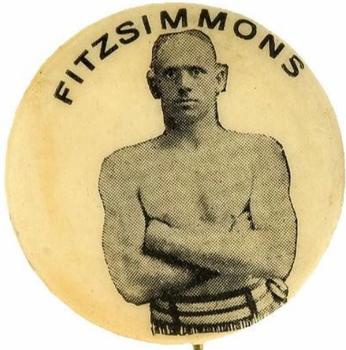 1896 American Pepsin Gum/Whitehead & Hoag Athlete Pins PE7-2 #NNO Robert Fitzsimmons Front