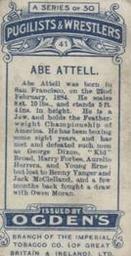 1908 Ogden’s Pugilists & Wrestlers Series 1 #41 Abe Attell Back