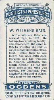 1909 Ogden’s Pugilists & Wrestlers Series 2 #59 Withers Bain Back