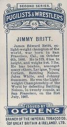 1909 Ogden’s Pugilists & Wrestlers Series 2 #65 Jimmy Britt Back