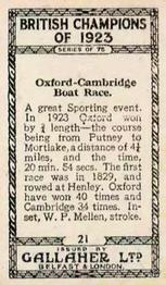 1924 Gallaher British Champions of 1923 #21 Oxford vs Cambridge - Boat Race Back