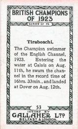 1924 Gallaher British Champions of 1923 #53 Enrique Tiraboschi Back
