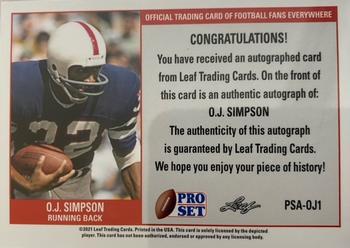 2021 Leaf Signature Series Sports - Platinum Blue #SS-OJ1 O.J. Simpson Back