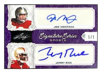 2021 Leaf Signature Series Sports - Dual Signatures Purple #SSD-07 Joe Montana / Jerry Rice Front